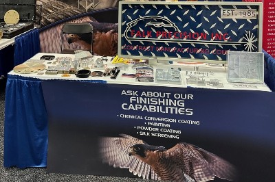 trade show booth for falk precision showing finishing capabilities